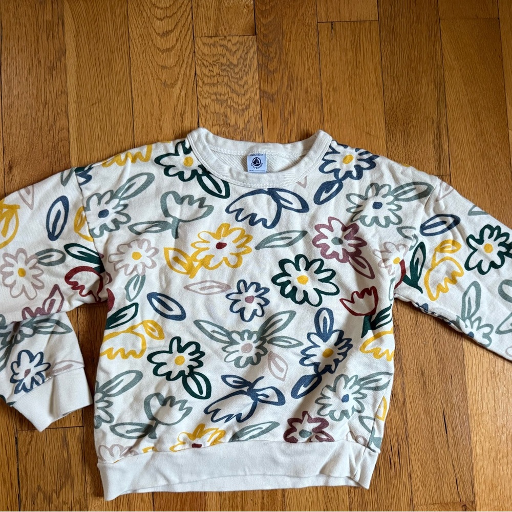 PETIT BATEAU floral sweatshirt sz 10y